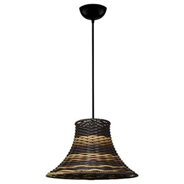 Imagem de Lustre Luminaria Pendente de Junco Sintético Modelo Chapeu Chines (Cappuccino)