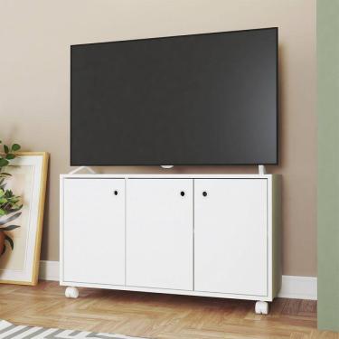 Imagem de Rack para TV até 40 Polegadas 3 Portas 1 Prateleira MDP 15mm Branco