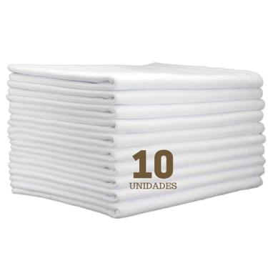Imagem de Pano de Prato Branco Liso 10 unidades Pano de Copa Cozinha Guardanapo Louça Premium