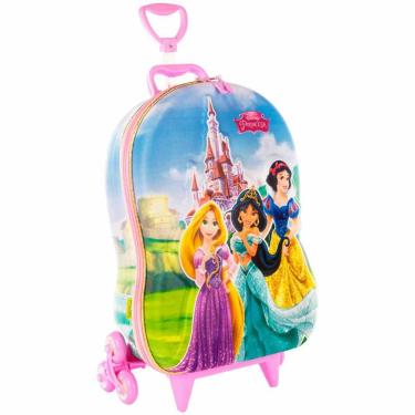 Imagem de Mochila 3D de Rodinhas Infantil - Disney-Princesas - Castelo - Maxtoy