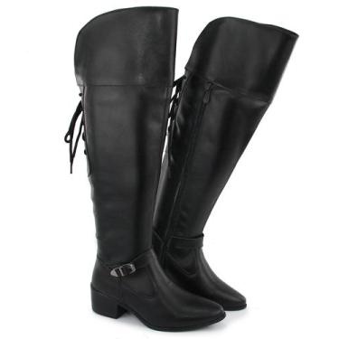 Imagem de Bota Feminina Montaria Over The Knee Flliper Cano Longo Preta - Br2 La