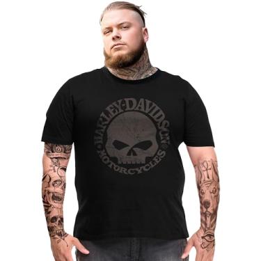 Imagem de Camiseta Masculina Harley Davidson Caveira Tam. Plus Size Tamanho:G4;Cor:Preto