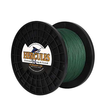Imagem de Hercules linha de pesca trançada super fundida 8 fios de 10 lb a 300 lb teste para água salgada, 109/328/547/1094 jardas (100 m/300 m/500 m/1000 m), diamante.#0,12 mm-1,2 mm, desempenho de alto nível, cores variadas, Água salgada, Verde, 300LB-1.20MM-1094YDS(1000M)-8 STRANDS