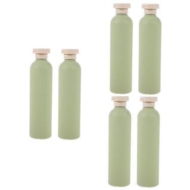 Imagem de Garneck Pequeno 6 Peças garrafa gel banho verde garrafas plásticas viagem com flip - Champô - Condicionador dispensador enxaguatório bucal xampu pequenos recipientes viagem Recarga