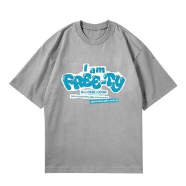 Imagem de (G) Camiseta I-DLE I Am Free Ty Merchandise K-pop algodão gola redonda manga curta, Cinza, B, P