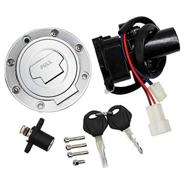 Imagem de Road Passion Chave de ignição de motocicleta conjunto de chaves de bloqueio de tanque de combustível de gás substituição para Yamaha XJ6 2009-2015/ FZ6R 2009-2014/ YZF-R6 2003-2005/ YZF-R1 2002-2003/
