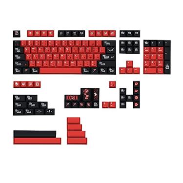 Imagem de Goddess Keycap Japonês Vermelho Preto 142 Teclas Cherry Profile PBT 5 Side DYE Sublimação para GH60 GK61 GK64 68 75 84 87 96 980 104 108