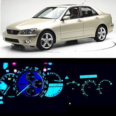 Imagem de WLJH Painel de instrumentos de painel de painel de painel extremamente brilhante azul gelo lâmpadas + luzes de controle climático + kits de luz de relógio LED para Lexus IS300 2001-2005, pacote com 12