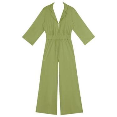 Imagem de Macacão Longo em Linho com Manga 3/4-Feminino