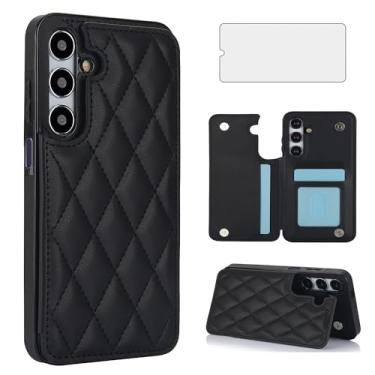 Imagem de Asuwish Capa de telefone para Samsung Galaxy A55 5G Capa carteira com protetor de tela de vidro temperado e suporte de cartão de crédito RFID de couro com compartimento para suporte, acessórios