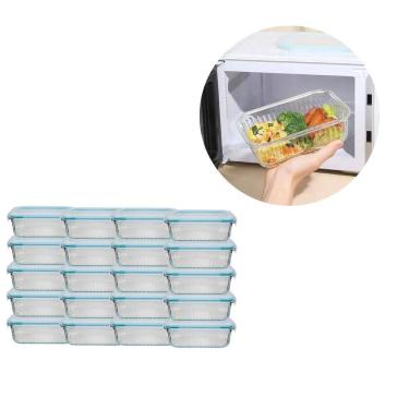 Imagem de Conj 20 Tigela Vidro Hermético 640ML Marmita Mantimentos Fit