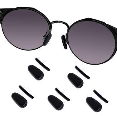 Imagem de OOWLIT 5 pares de protetores de nariz pretos macios antiderrapantes para óculos Oakley armações de óculos de sol 15 mm x 7 mm x 6 mm