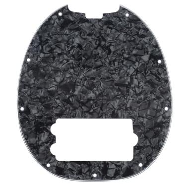 Imagem de Musiclily 9 Furos Escudo Baixo Pickguard para Musicman Stingray Bass 4 Cordas,4 Camadas Preto Perolado