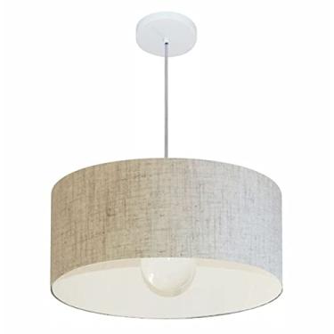 Imagem de Lustre Pendente Cilíndrico 4052 Cúpula Tecido 50x21 cm, Vivare Iluminação, Pendente4052 RST, Rustico Bege, Médio
