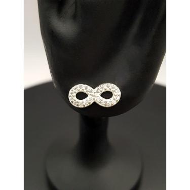 Imagem de Brinco Prata 925 Infinito Cravejado Zircônia