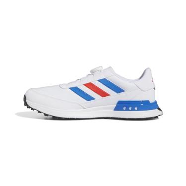 Imagem de adidas Tênis de golfe masculino S2G Spikeless BOA 24, Calçado branco/azul royal brilhante/vermelho brilhante, 42