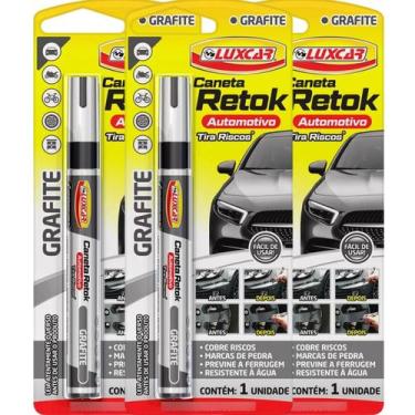 Imagem de Kit 3 Caneta Tira Riscos Da Tintura Do Seu Veiculo - Luxcar, Grafite-E