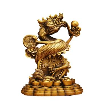 Imagem de ESTINTENG Criação de cobre completo de artesanato de dragão de riqueza, sala de estar, decoração de mesa de varanda-30#3