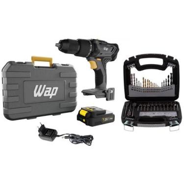 Imagem de Kit Furadeira e Parafusadeira WAP a Bateria - K21 ID03 + Jogo de Broca