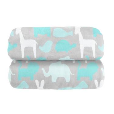 Imagem de Cobertor Infantil Laço Bêbe Luxo Safari 80x110 cm Verde - ZISA22