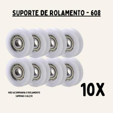 Imagem de Kit com 10 suportes/Calço de rolamento 608 substitui Buchas - NoBrand