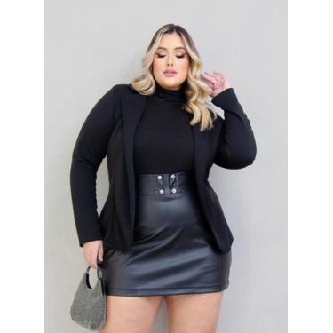 Imagem de Blazer Plus Size Elegante Luxo Moda Feminina Tamanhos Grandes 48 50 52