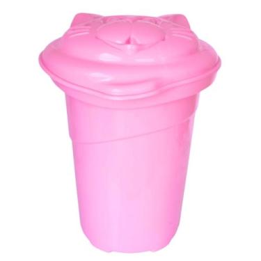 Imagem de Cesto de roupas bebê organizador infantil com tampa plastibaby 36l - m