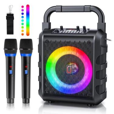 Imagem de Máquina de karaokê PPMIC T18T com 2 microfones sem fio