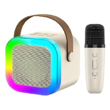 Imagem de Caixa de Som Bluetooth Karaokê Portátil com Microfone Sem Fio e LED RG