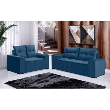 Imagem de Conjunto Sofá de Veludo 3 e 2 lugares ESTILO ESTOFADOS Las Vegas 2,00x