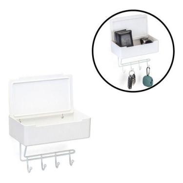 Imagem de Suporte Multiuso Organizador Chaves Celular Fita 3m Branco - Arthi Com