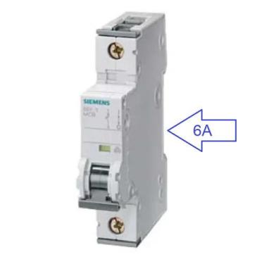 Imagem de Disjuntor din  monof curva-c  6a 5sl1106-7mb   Siemens, Cinza