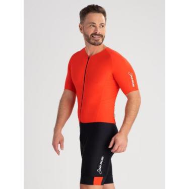 Imagem de Macaquinho Ciclismo Masculino Fit Pro Laranja Savancini (4770-LR), P