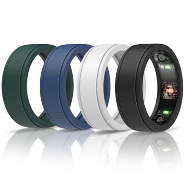 Imagem de SZJCLTD Pacote com 4 para protetor de anel Oura, capa protetora antiarranhões de silicone para anel Oura Gen 3 Smart Ring Workout Out Gym