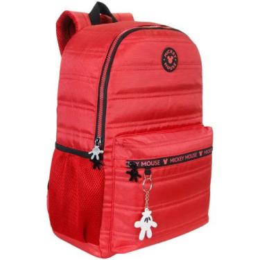 Imagem de Mochila Escolar Mickey Mouse Matelassê Vermelha - Xeryus - Xeryus Imp.