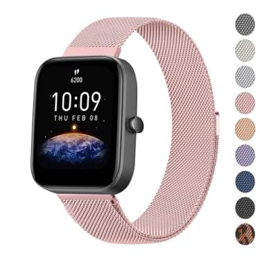 Imagem de AK Pulseira de metal para Amazfit GTS 4 / GTS 4 Mini / GTS 3 / GTS 2 / GTS 2e / GTS 2 mini / GTS / GTR mini, pulseira de aço inoxidável de 20 mm para Amazfit Bip 3/Bip 3 Pro/Bip U Pro/Bip/Bip Lite/Bip