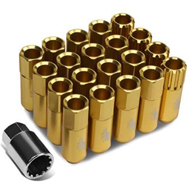 Imagem de J2 Engineering LN-T7-010-15-GD Ouro 7075 Alumínio M12X1,5 16 peças G: 60 mm Porca de extremidade aberta com 4 peças de trava + chave