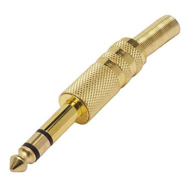 Imagem de Plug P10 Stereo Metal GOLD com Mola Generico
