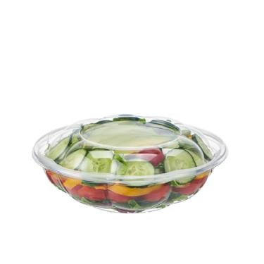 Imagem de Jaluxing 50 conjuntos de tigelas de salada de plástico transparente com tampas herméticas, recipientes descartáveis para misturar frutas, quinoa, almoço e preparação de refeições
