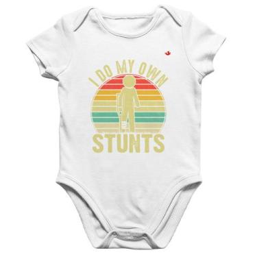 Imagem de Body Bebê Algodão I do my own stunts - Foca na Moda, Branco, GG