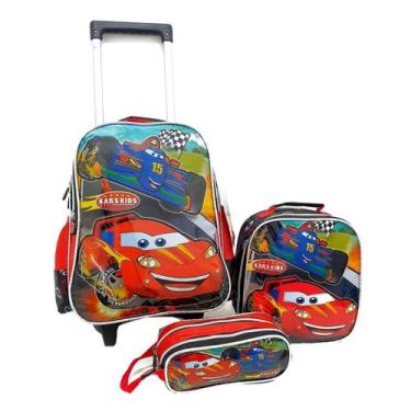 Imagem de Kit Mochila Escolar de Rodinhas Com Lancheira e Estojo - Kars Kids