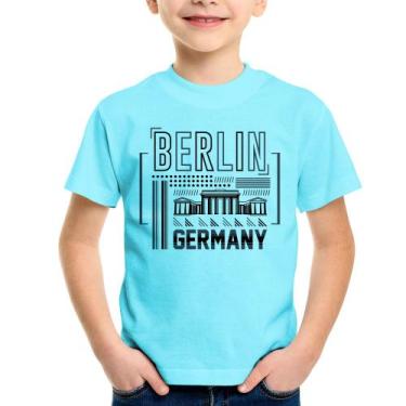 Imagem de Camiseta Infantil Berlim Alemanha - Foca na Moda, Azul claro, 14