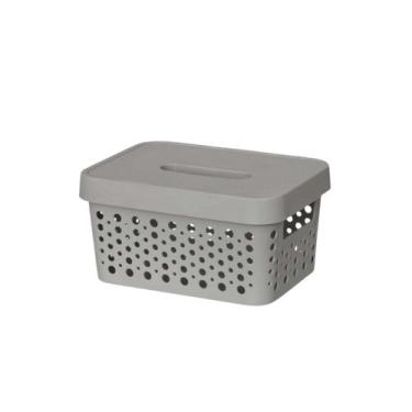 Imagem de Caixa organizadora 2 litros com tampa para armazenamento Objetos Armár