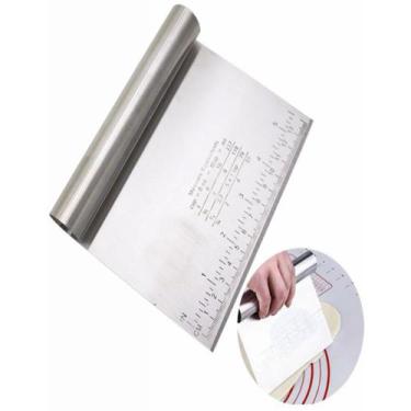 Imagem de Espátula Tubular Inox Para Alisar Bolo Cortar Com Régua - Stuff