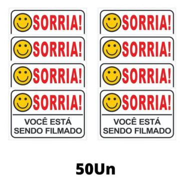 Imagem de Placa Sorria Você Está Sendo Filmado Tam 15x10 - 50un - DGTEC