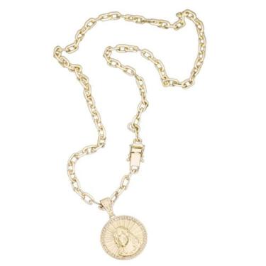 Imagem de Cordão Corrente Grumet 7mm Pingente Medalha - A.R Variedades MT