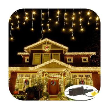 Imagem de Cascata 350 Led 10 Funções Prova D'água Branco Quente 31v Bivolt Fio B