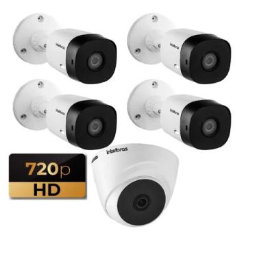 Imagem de Kit 5 Câm 1120 Bullet e 1120 Dome VHC 720p 20m HD Intelbras