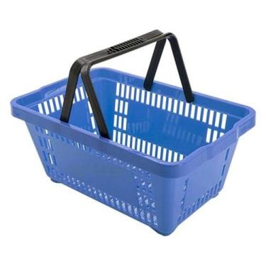 Imagem de Mini cestinha plástica farmácia perfumaria azul  - SUPIZZ