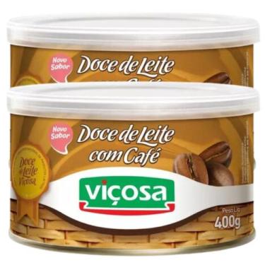 Imagem de Kit 2 Unidades Doce De Leite Com Café Viçosa Lata 400g